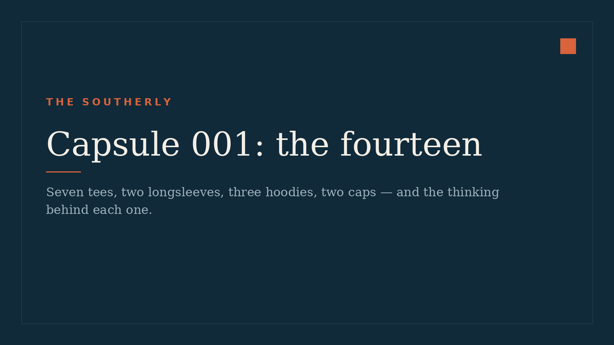 Capsule 001: the fourteen — The Southerly journal
