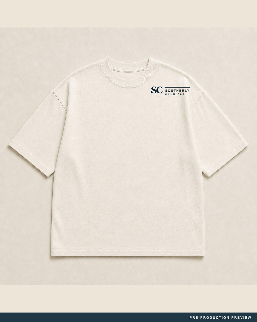 Noosa Tee, ecru tee, front view, Southerly Club