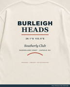 Burleigh Tee, ecru tee, print detail, Southerly Club
