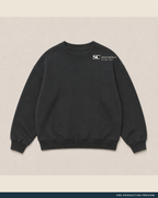 Long Lunch Crew, charcoal crewneck sweatshirt, front view, Southerly Club