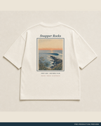 Snapper Rocks Tee, ecru tee, back flat view, Southerly Club