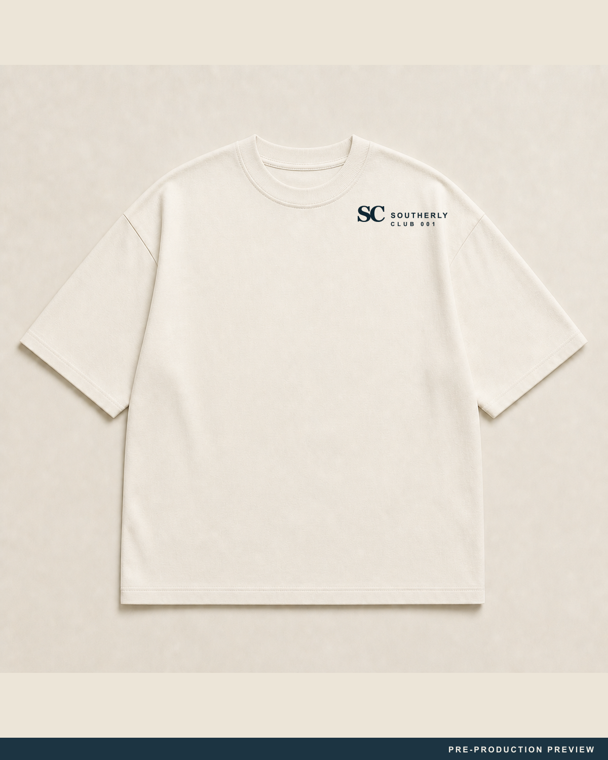 Last Drinks Tee, ecru tee, front view, Southerly Club