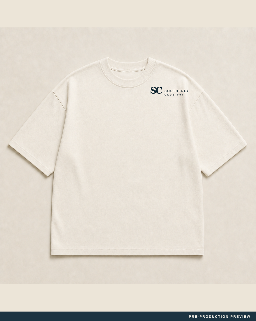 Boat Ramp Social Club Tee, ecru tee, front view, Southerly Club