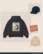 Après Surf Hoodie, coal hoodie, styled flat-lay, Southerly Club