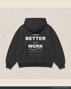 I Swim Better Than I Work Hoodie, coal hoodie, back flat view, Southerly Club