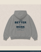 I Swim Better Than I Work Hoodie, grey marle hoodie, back flat view, Southerly Club