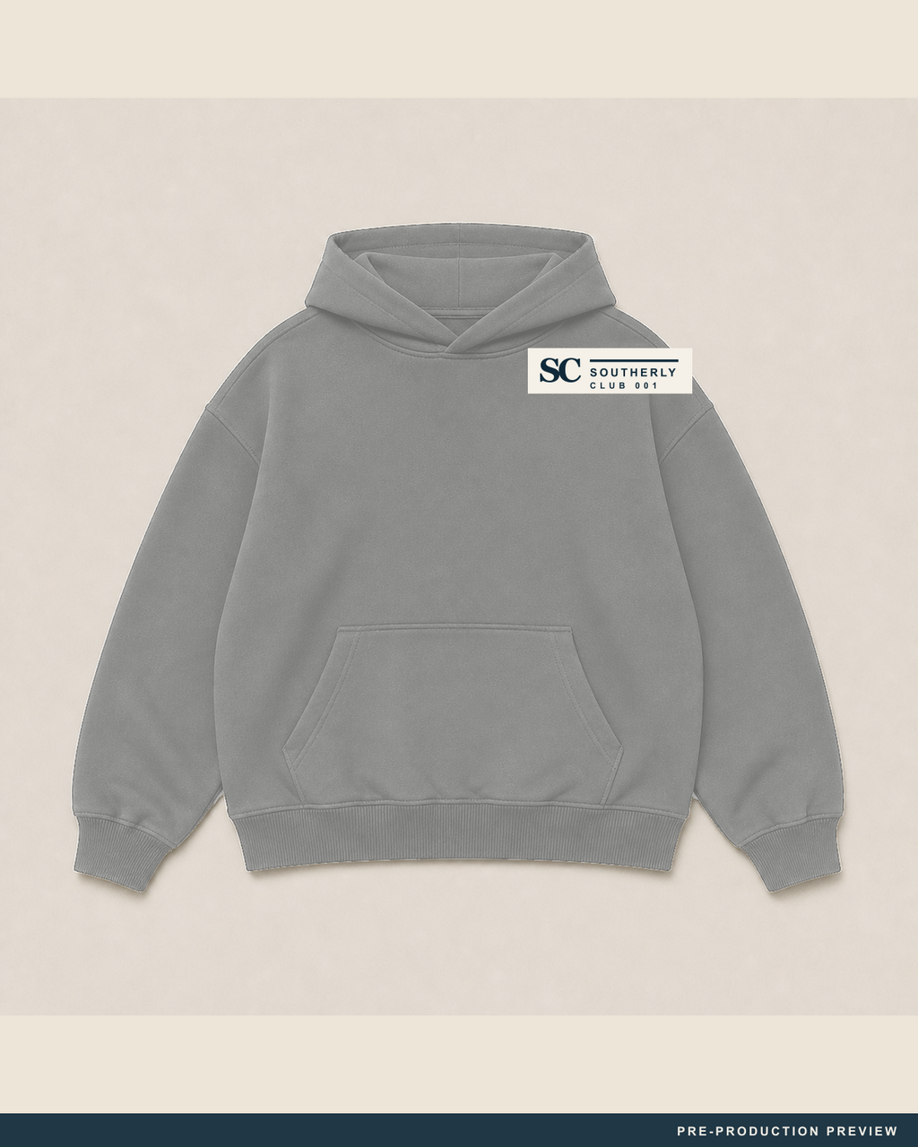 I Swim Better Than I Work Hoodie, grey marle hoodie, front view, Southerly Club