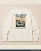 Sydney–Hobart Longsleeve, ecru long-sleeve tee, back flat view, Southerly Club