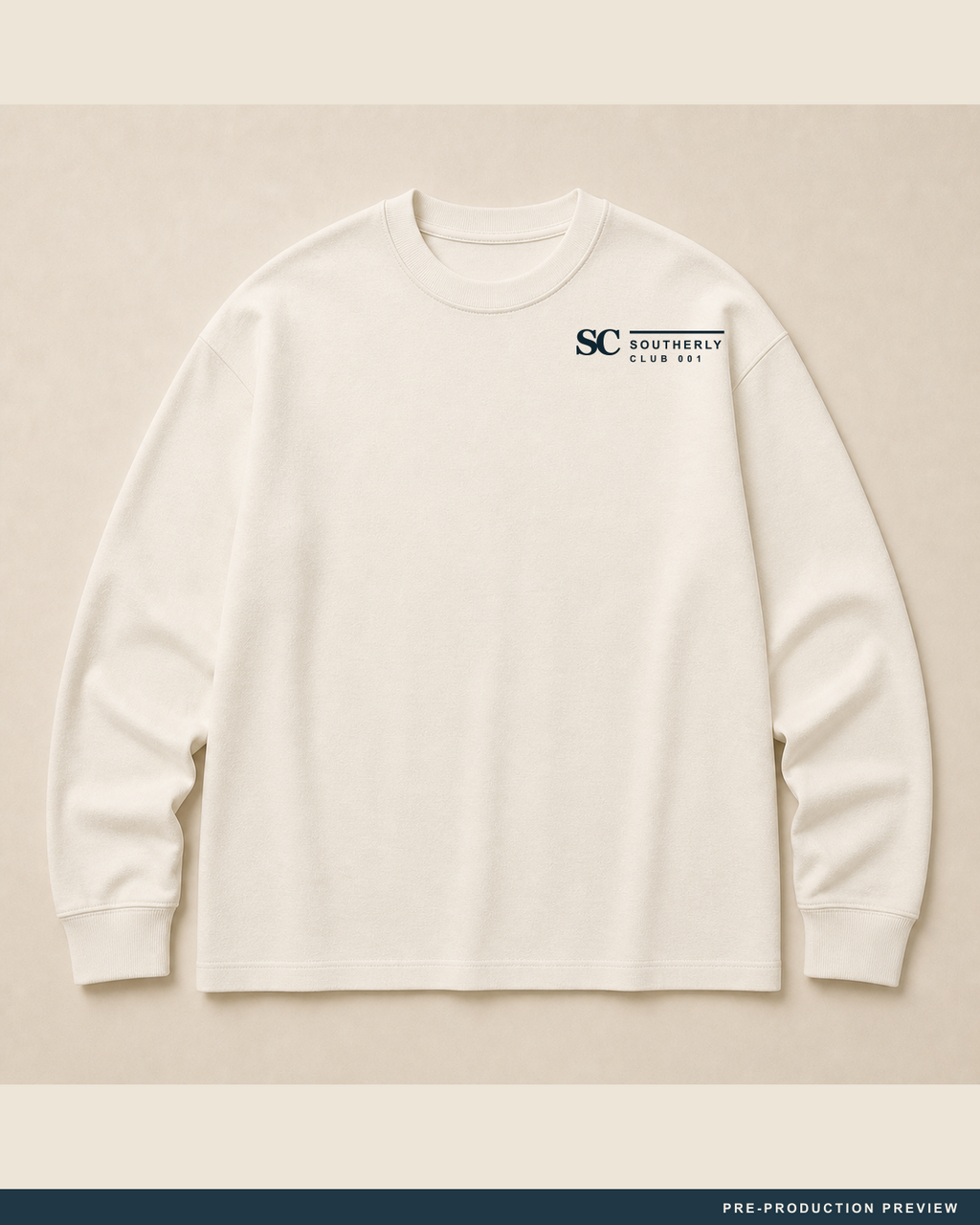 Sydney–Hobart Longsleeve, ecru long-sleeve tee, front view, Southerly Club