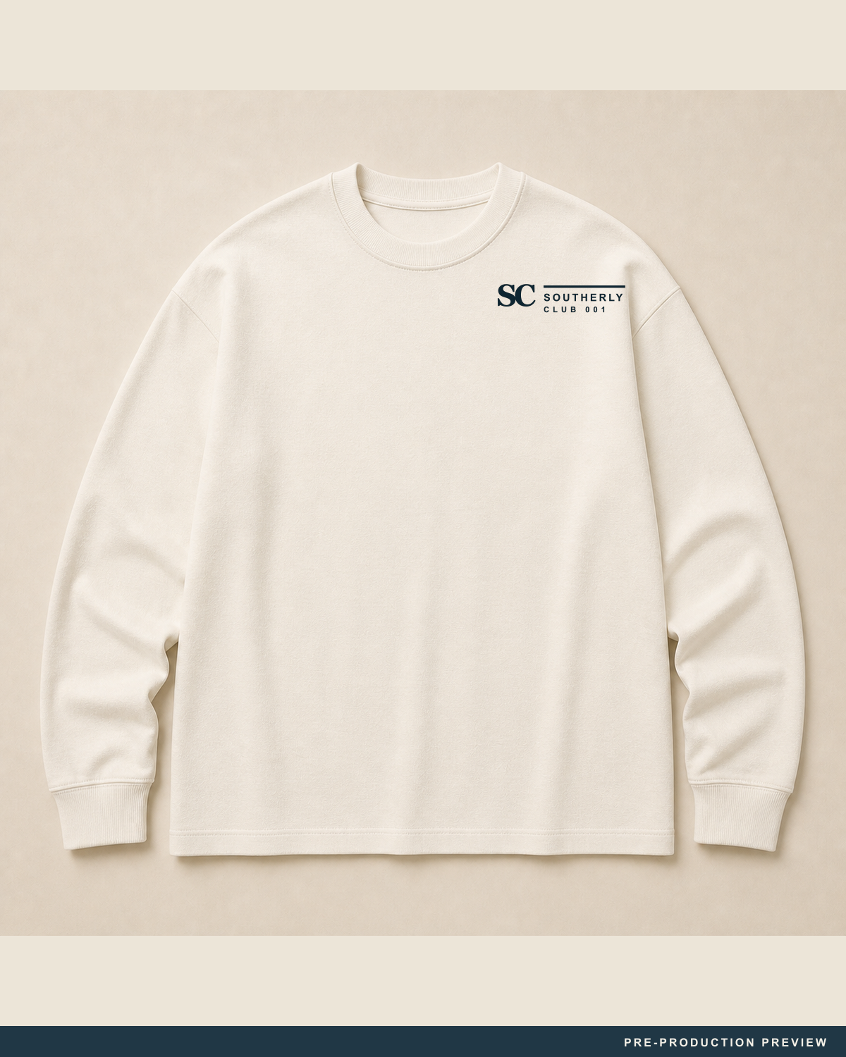 Sydney–Hobart Longsleeve, ecru long-sleeve tee, front view, Southerly Club