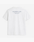 Coast Club Tee, white, back view. Generated pre-production design preview.