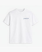Coast Club Tee, white, front view. Generated pre-production design preview.