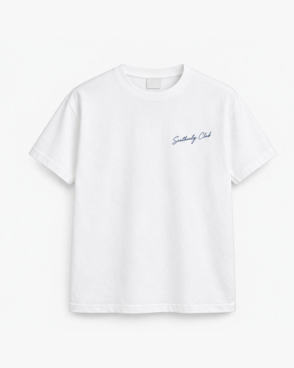 Reef Lunch Tee, white, front view. Generated pre-production design preview.