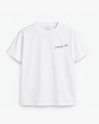 Noughts And Knots Tee, white, front view. Generated pre-production design preview.