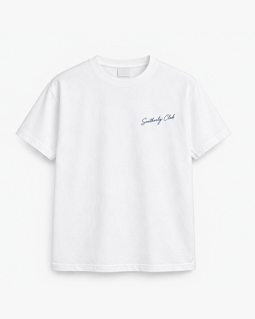 Noughts And Knots Tee, white, front view. Generated pre-production design preview.