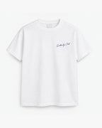 Island Lunch Tee, white, front view. Generated pre-production design preview.