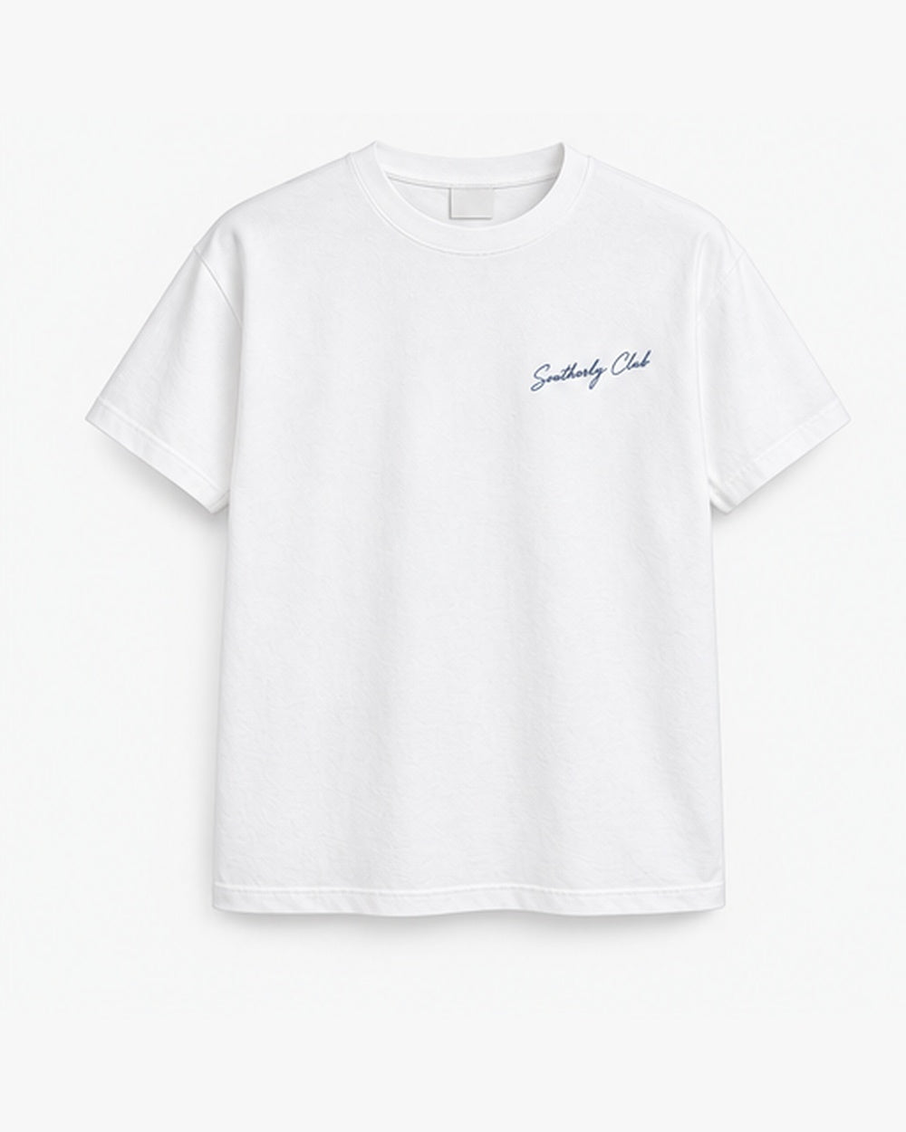 Harbour Outline Tee, white, front view. Generated pre-production design preview.