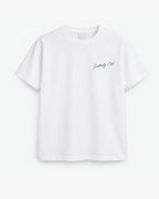 Harbour Outline Tee, white, front view. Generated pre-production design preview.