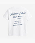 Deck Etiquette Tee, white, back view. Generated pre-production design preview.