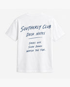 Deck Etiquette Tee, white, back view. Generated pre-production design preview.