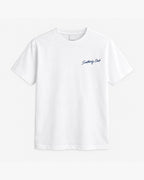 Deck Etiquette Tee, white, front view. Generated pre-production design preview.