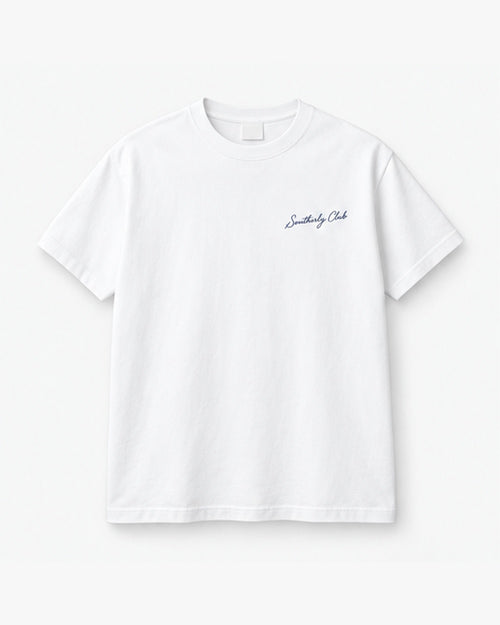 Wake Study Tee, white, front view. Generated pre-production design preview.