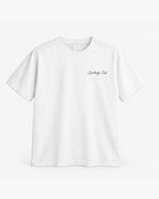 Headland Green Tee, white, front view. Generated pre-production design preview.