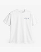 Tender Arrival Tee, white, front view. Generated pre-production design preview.
