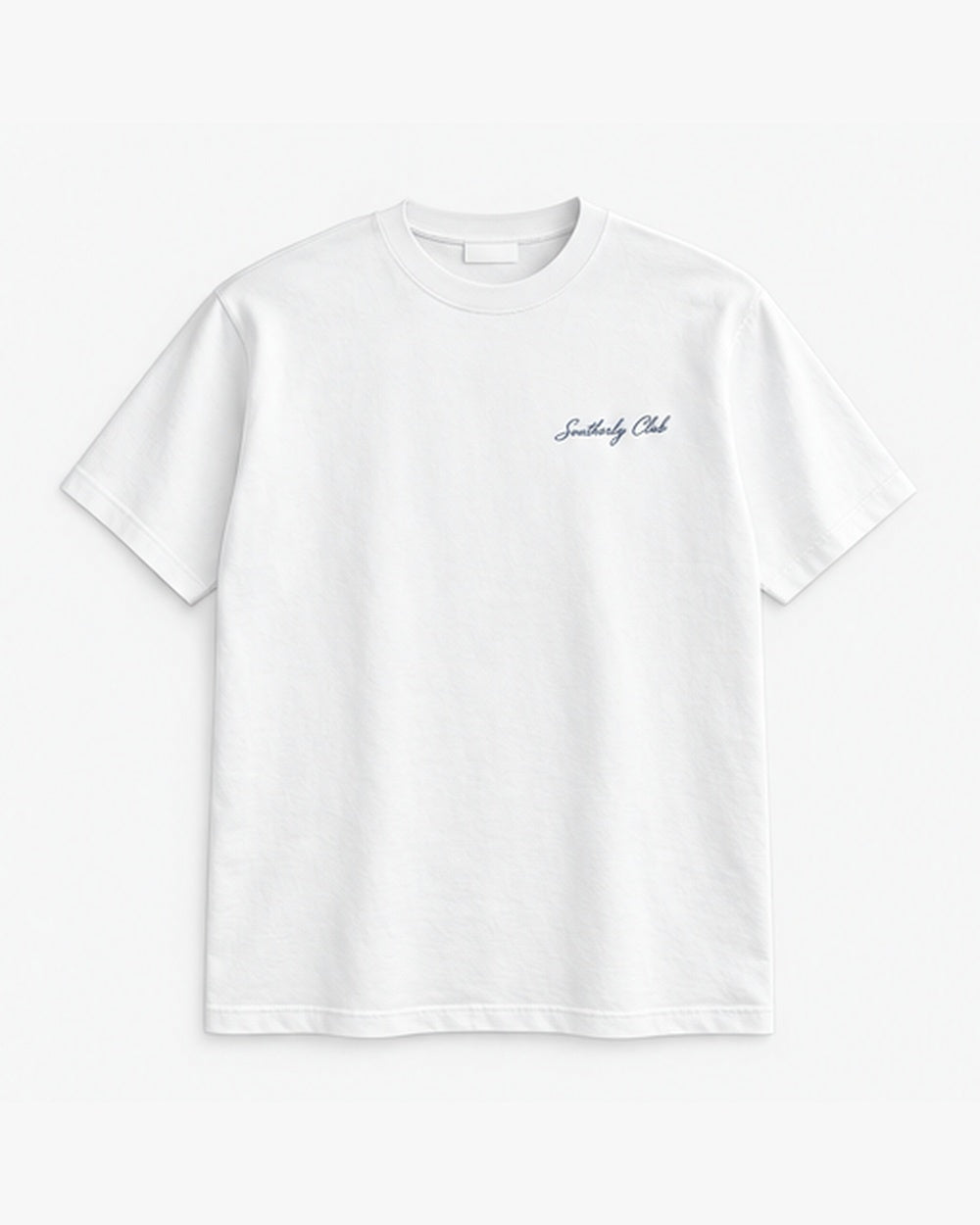 Weekend Gear Tee, white, front view. Generated pre-production design preview.