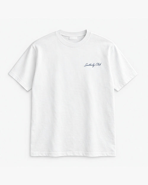Citrus Table Tee, white, front view. Generated pre-production design preview.
