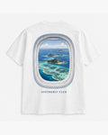 Window Seat Coast Tee, white, back view. Generated pre-production design preview.