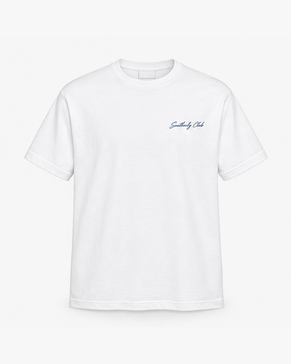 Timber Launch Tee, white, front view. Generated pre-production design preview.