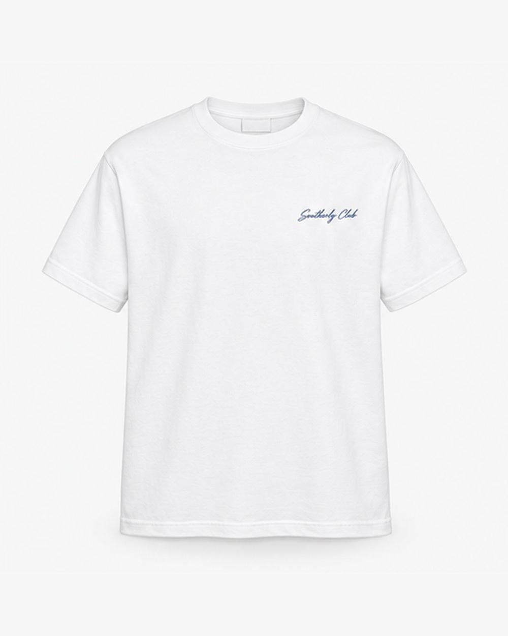 Scenic Route Tee, white, front view. Generated pre-production design preview.