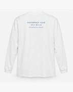 Club Letter Long Sleeve, white, back view. Generated pre-production design preview.