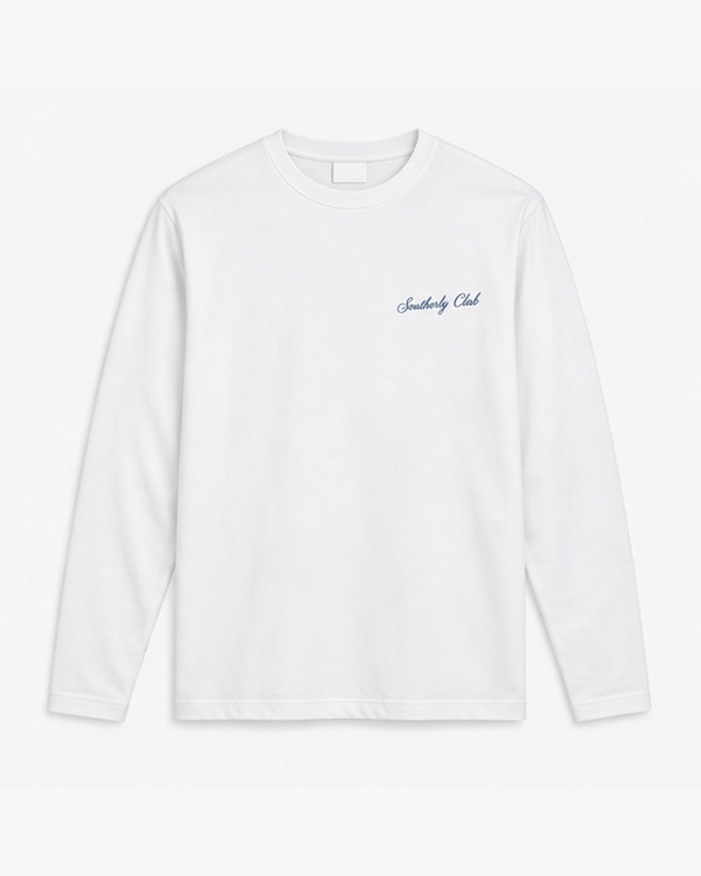 Coastal Wordmark Long Sleeve, white, front view. Generated pre-production design preview.