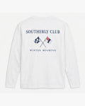 Winter Mooring Long Sleeve, white, back view. Generated pre-production design preview.
