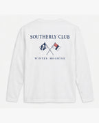 Winter Mooring Long Sleeve, white, back view. Generated pre-production design preview.