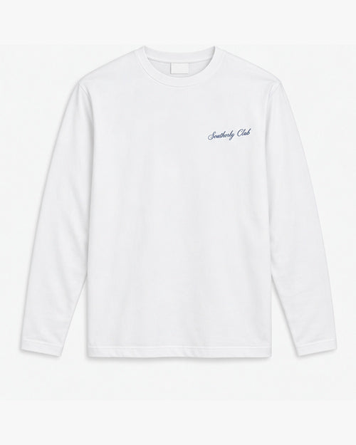 Board Rack Long Sleeve, white, front view. Generated pre-production design preview.