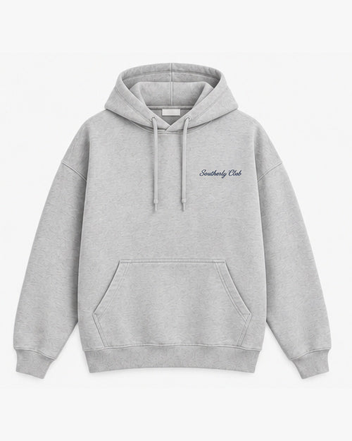 Board Rack Hoodie, light grey, front view. Generated pre-production design preview.
