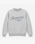 Southerly Script Crew Knit, light grey, front view. Generated pre-production design preview.