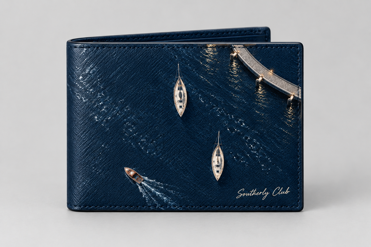 Southerly Club Navy Harbour Bifold Wallet generated product render