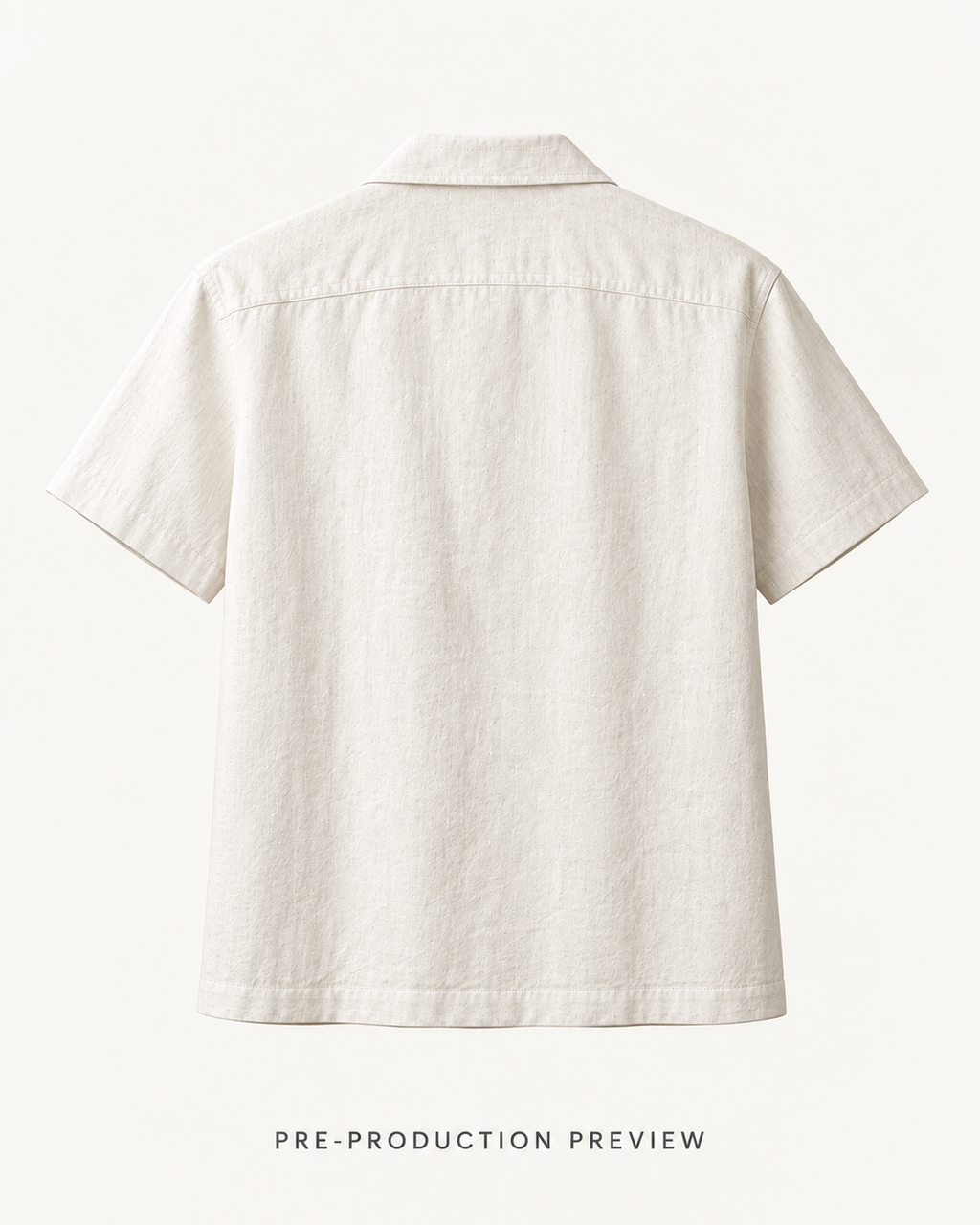 Generated pre-production back preview of Chalk camp shirt.
