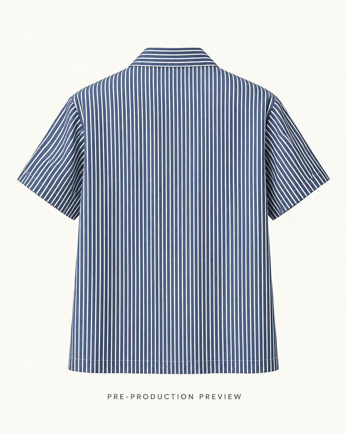 Generated pre-production back preview of Fine stripe camp shirt.