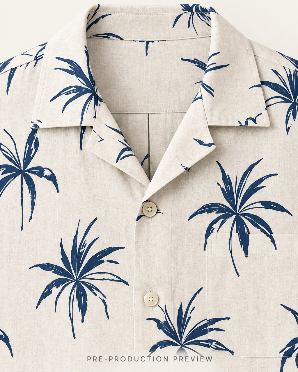 Generated pre-production artwork detail preview of Coastal foliage shirt.