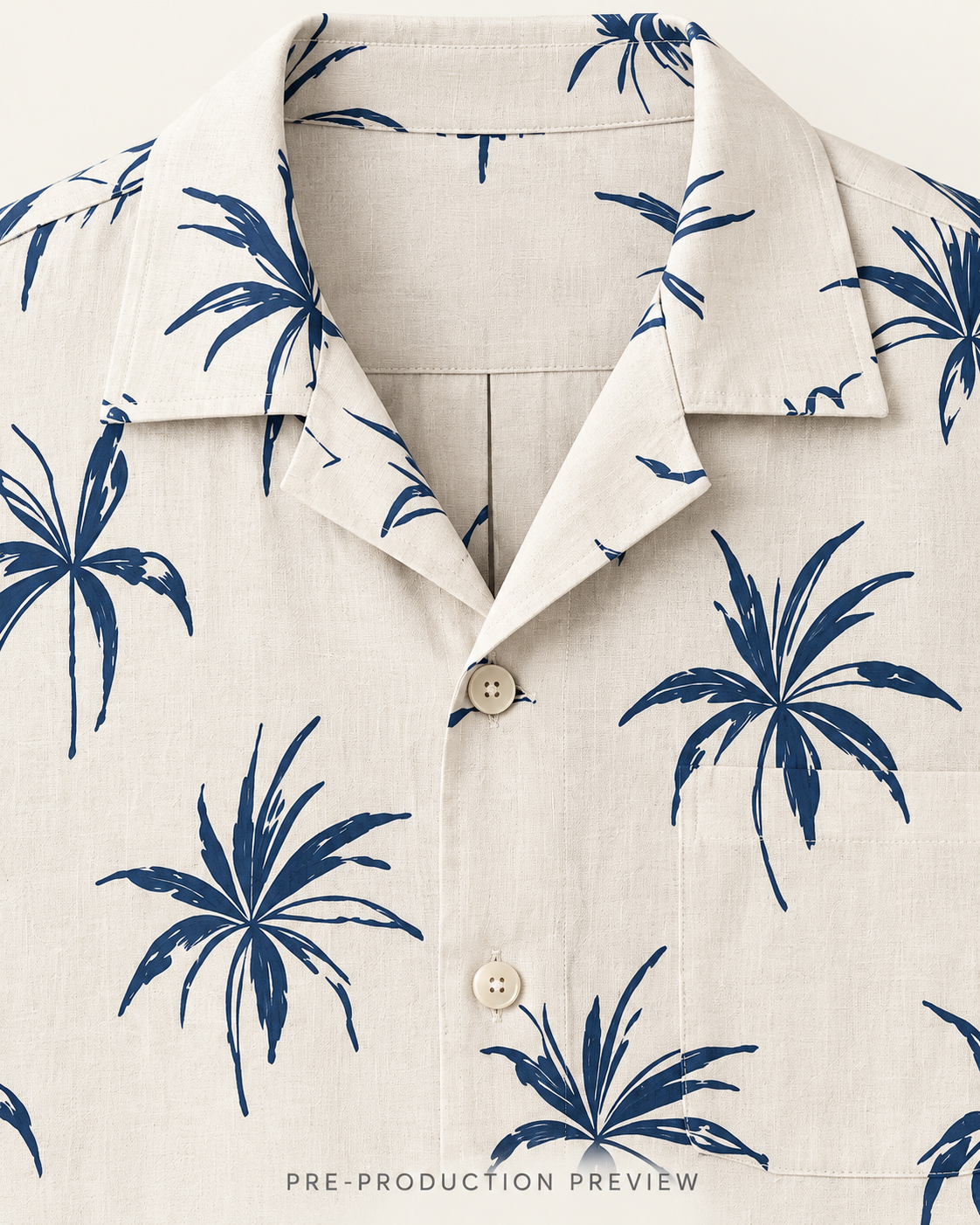 Generated pre-production artwork detail preview of Coastal foliage shirt.
