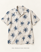 Generated pre-production flat lay preview of Coastal foliage shirt.