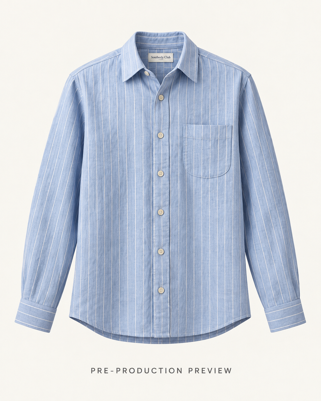 Generated pre-production front preview of Pencil stripe long-sleeve shirt.
