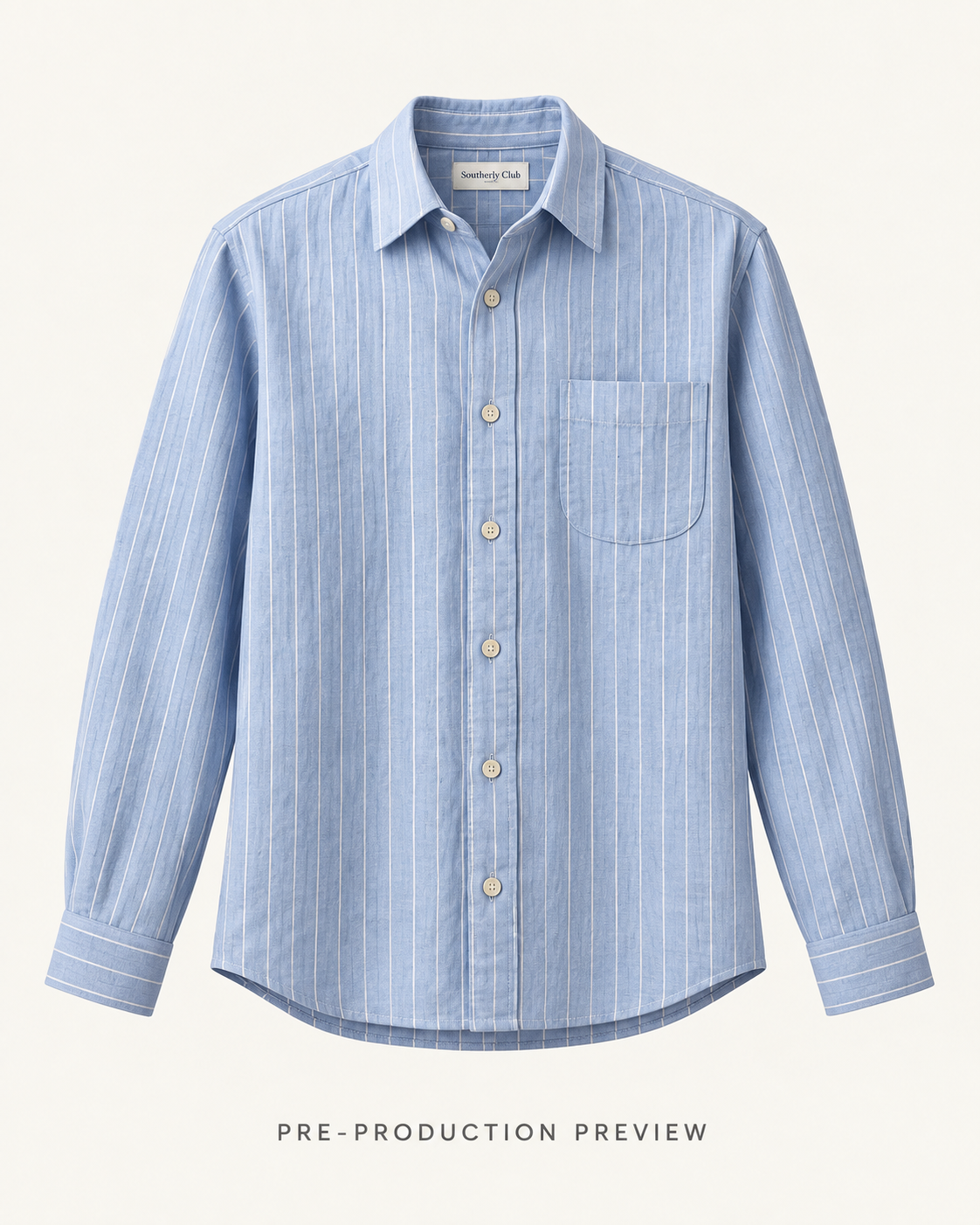 Generated pre-production front preview of Pencil stripe long-sleeve shirt.