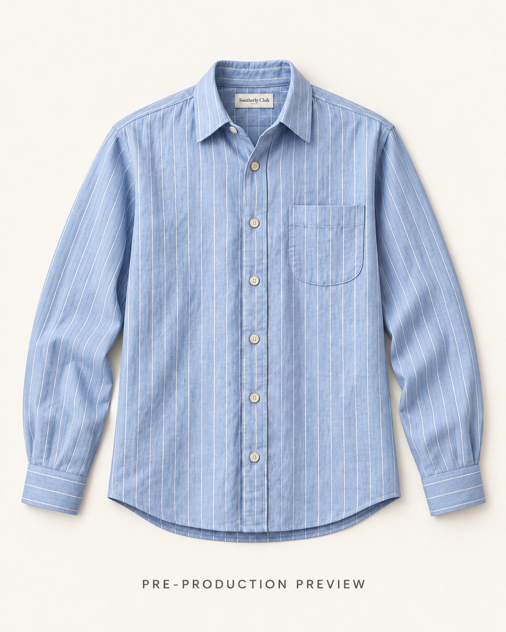 Generated pre-production flat lay preview of Pencil stripe long-sleeve shirt.