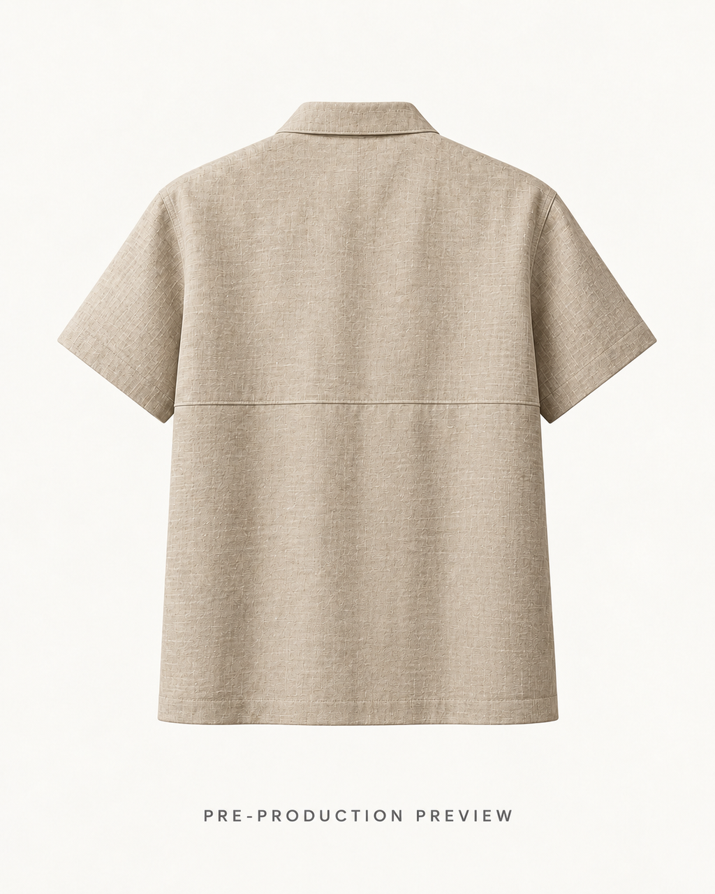 Generated pre-production back preview of Stone textured shirt.